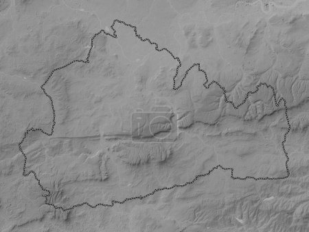 Foto de Surrey, condado administrativo de Inglaterra - Gran Bretaña. Mapa de elevación a escala de grises con lagos y ríos - Imagen libre de derechos