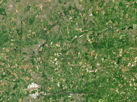 Téléchargez les photos : Tandridge, district non métropolitain d'Angleterre - Grande-Bretagne. Carte satellite basse résolution - en image libre de droit