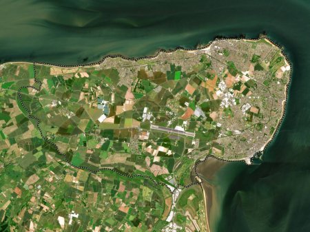 Foto de Thanet, distrito no metropolitano de Inglaterra Gran Bretaña. Mapa satelital de baja resolución - Imagen libre de derechos