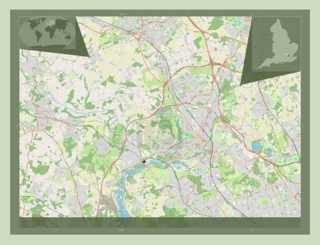 Photo for Three Rivers, non metropolitan district of England - Great Britain. Open Street Map. Corner auxiliary location maps - Royalty Free Image