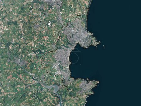 Foto de Torbay, autoridad unitaria de Inglaterra Gran Bretaña. Mapa de satélite de alta resolución - Imagen libre de derechos