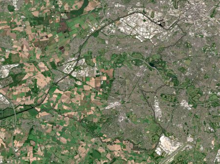 Téléchargez les photos : Trafford, district métropolitain d'Angleterre - Grande-Bretagne. Carte satellite basse résolution - en image libre de droit