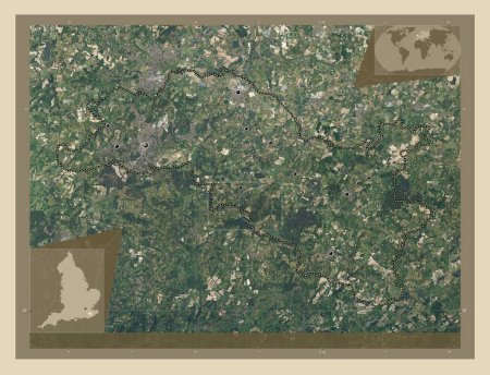 Foto de Tunbridge Wells, distrito no metropolitano de Inglaterra - Gran Bretaña. Mapa satelital de alta resolución. Ubicaciones de las principales ciudades de la región. Mapas de ubicación auxiliares de esquina - Imagen libre de derechos