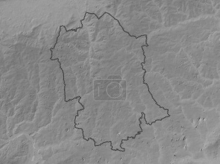 Foto de Uttlesford, distrito no metropolitano de Inglaterra Gran Bretaña. Mapa de elevación a escala de grises con lagos y ríos - Imagen libre de derechos