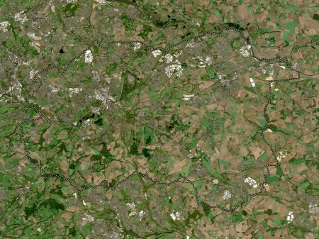 Téléchargez les photos : Wakefield, autorité unitaire de l'Angleterre - Grande-Bretagne. Carte satellite basse résolution - en image libre de droit