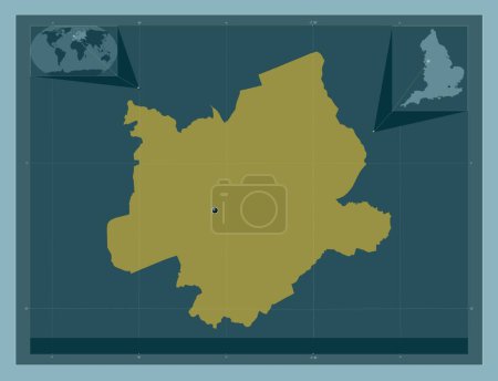 Foto de Warrington, autoridad unitaria de Inglaterra Gran Bretaña. Forma de color sólido. Mapas de ubicación auxiliares de esquina - Imagen libre de derechos