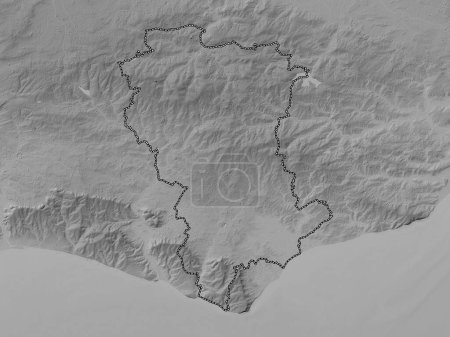 Photo for Wealden, non metropolitan district of England - Great Britain. Grayscale elevation map with lakes and rivers - Royalty Free Image