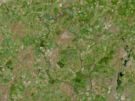 Téléchargez les photos : Welwyn Hatfield, district non métropolitain d'Angleterre - Grande-Bretagne. Carte satellite haute résolution - en image libre de droit