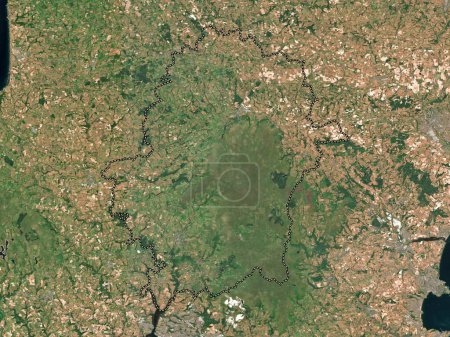 Foto de West Devon, distrito no metropolitano de Inglaterra Gran Bretaña. Mapa satelital de baja resolución - Imagen libre de derechos