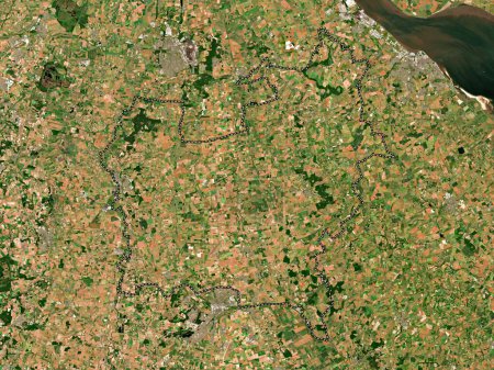 Photo for West Lindsey, non metropolitan district of England - Great Britain. Low resolution satellite map - Royalty Free Image