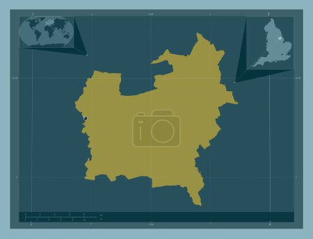 Photo for West Lindsey, non metropolitan district of England - Great Britain. Solid color shape. Corner auxiliary location maps - Royalty Free Image