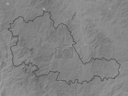 Photo for West Midlands Combined Authority, region of England - Great Britain. Grayscale elevation map with lakes and rivers - Royalty Free Image