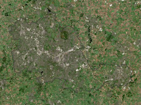 Téléchargez les photos : West Midlands Combined Authority, région d'Angleterre - Grande-Bretagne. Carte satellite basse résolution - en image libre de droit