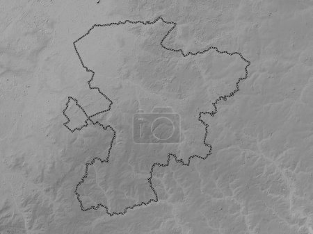 Photo for West Suffolk, non metropolitan district of England - Great Britain. Grayscale elevation map with lakes and rivers - Royalty Free Image