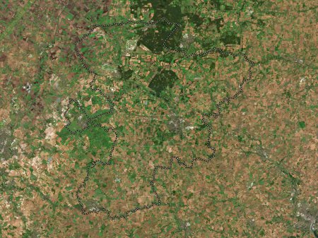 Téléchargez les photos : West Suffolk, district non métropolitain d'Angleterre - Grande-Bretagne. Carte satellite basse résolution - en image libre de droit
