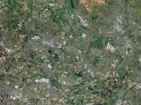 Foto de Wigan, autoridad unitaria de Inglaterra Gran Bretaña. Mapa de satélite de alta resolución - Imagen libre de derechos