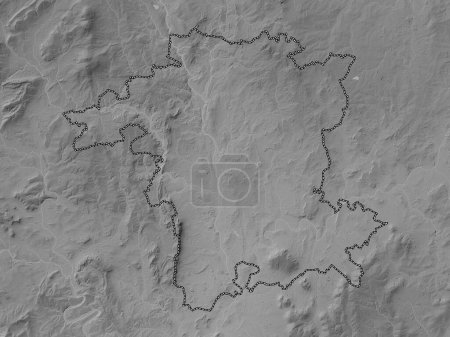 Téléchargez les photos : Worcestershire, comté administratif d'Angleterre - Grande-Bretagne. Carte d'altitude en niveaux de gris avec lacs et rivières - en image libre de droit