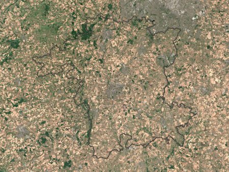Téléchargez les photos : Worcestershire, comté administratif d'Angleterre - Grande-Bretagne. Carte satellite basse résolution - en image libre de droit