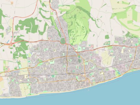 Photo for Worthing, non metropolitan district of England - Great Britain. Open Street Map - Royalty Free Image