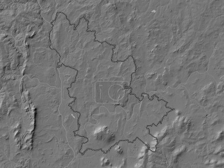 Foto de Wychavon, distrito no metropolitano de Inglaterra Gran Bretaña. Mapa de elevación de Bilevel con lagos y ríos - Imagen libre de derechos