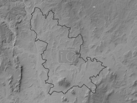 Foto de Wychavon, distrito no metropolitano de Inglaterra Gran Bretaña. Mapa de elevación a escala de grises con lagos y ríos - Imagen libre de derechos