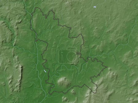 Foto de Wychavon, distrito no metropolitano de Inglaterra Gran Bretaña. Mapa de elevación coloreado en estilo wiki con lagos y ríos - Imagen libre de derechos