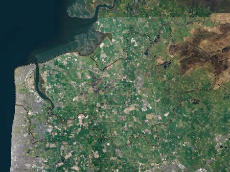 Foto de Wyre, distrito no metropolitano de Inglaterra Gran Bretaña. Mapa de satélite de alta resolución - Imagen libre de derechos