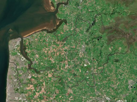 Foto de Wyre, distrito no metropolitano de Inglaterra Gran Bretaña. Mapa satelital de baja resolución - Imagen libre de derechos