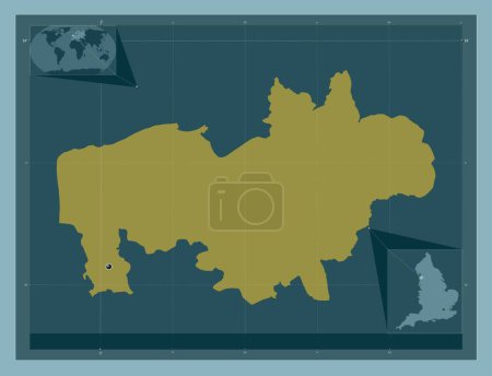 Foto de Wyre, distrito no metropolitano de Inglaterra Gran Bretaña. Forma de color sólido. Mapas de ubicación auxiliares de esquina - Imagen libre de derechos