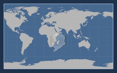 Foto de Placa tectónica somalí en el mapa de contorno sólido en la proyección Compact Miller centrada meridionalmente. - Imagen libre de derechos