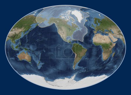 Téléchargez les photos : Plaque tectonique nord-américaine sur la carte satellite Blue Marble dans la projection Fahey centrée méridionale. - en image libre de droit