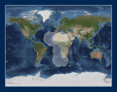 Téléchargez les photos : Plaque tectonique africaine sur la carte satellite Blue Marble dans la galle Projection stéréographique centrée méridionale. - en image libre de droit