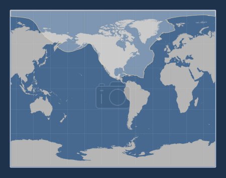 Téléchargez les photos : Plaque tectonique nord-américaine sur la carte des contours solides dans la galle Projection stéréographique centrée méridionale. - en image libre de droit