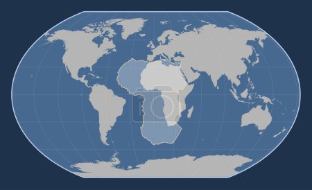 Foto de Placa tectónica africana en el mapa de contorno sólido en la proyección de Kavrayskiy VII centrada meridionalmente. - Imagen libre de derechos