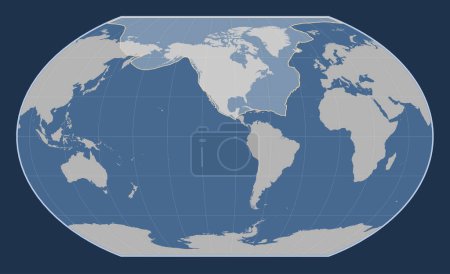 Téléchargez les photos : Plaque tectonique nord-américaine sur la carte des contours solides dans la projection Kavrayskiy VII centrée méridionale. - en image libre de droit