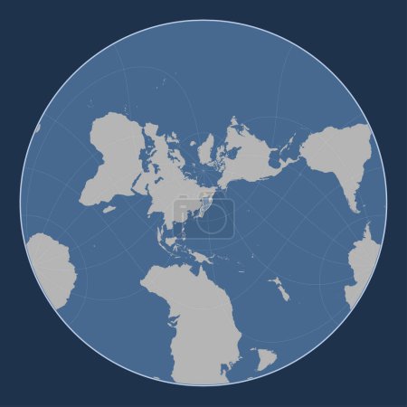 Téléchargez les photos : Plaque tectonique Okhotsk sur la carte des contours solides dans la projection Lagrange Oblique centrée méridionale et latitudinale. - en image libre de droit