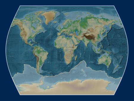Téléchargez les photos : Plaque tectonique antarctique sur la carte physique de l'altitude dans la projection Times centrée méridionale. - en image libre de droit