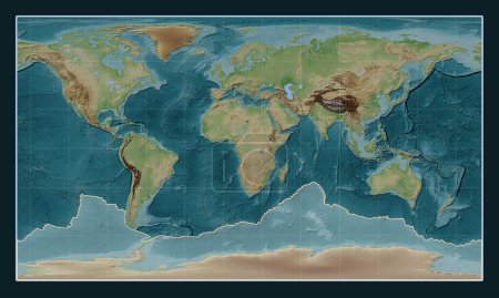 Téléchargez les photos : Plaque tectonique antarctique sur la carte d'altitude de style Wiki dans la projection cylindrique Patterson centrée méridionale. - en image libre de droit