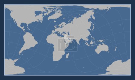 Foto de Placa tectónica árabe en el mapa de contorno sólido en la proyección cilíndrica oblicua Patterson centrada meridional y latitudinalmente. - Imagen libre de derechos
