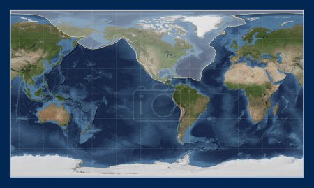 Téléchargez les photos : Plaque tectonique nord-américaine sur la carte satellite Blue Marble dans la projection cylindrique Patterson centrée méridionale. - en image libre de droit