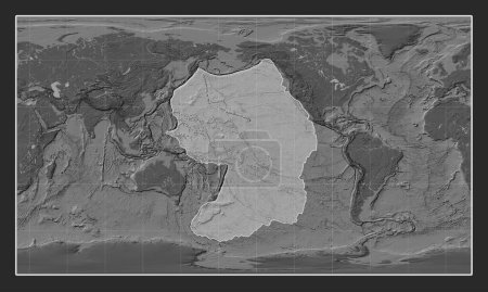 Téléchargez les photos : Plaque tectonique du Pacifique sur la carte d'élévation bilevel dans la projection cylindrique Patterson centrée méridionale. - en image libre de droit