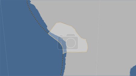 Téléchargez les photos : Plaque tectonique altiplano et limites des plaques adjacentes sur la carte de contour solide dans la projection cylindrique (oblique) Patterson - en image libre de droit