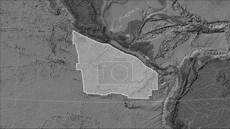 Téléchargez les photos : Plaque tectonique Cocos et les limites des plaques adjacentes sur la carte de l'élévation bilevel dans la projection cylindrique (oblique) Patterson - en image libre de droit