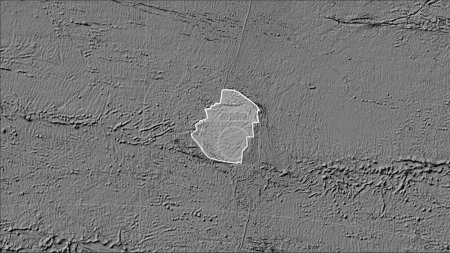 Téléchargez les photos : Forme de la plaque tectonique de Pâques sur la carte d'élévation bilevel dans la projection cylindrique (oblique) Patterson - en image libre de droit