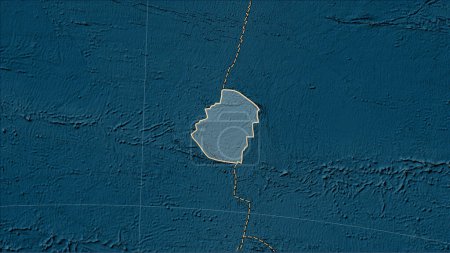 Téléchargez les photos : Plaque tectonique de Pâques et limites des plaques adjacentes sur la carte physique de l'élévation dans la projection cylindrique (oblique) Patterson - en image libre de droit