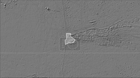 Foto de Forma de la placa tectónica de Galápagos en el mapa de elevación bilevel en la proyección cilíndrica Patterson (oblicua) - Imagen libre de derechos