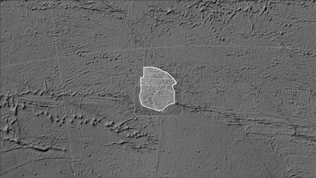 Téléchargez les photos : Forme de la plaque tectonique Juan Fernandez sur la carte d'élévation en niveaux de gris dans la projection cylindrique (oblique) Patterson - en image libre de droit