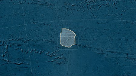 Téléchargez les photos : Forme de la plaque tectonique Juan Fernandez sur la carte d'élévation physique dans la projection cylindrique (oblique) Patterson - en image libre de droit