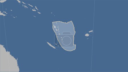 Téléchargez les photos : Forme de la plaque tectonique des Nouvelles Hébrides sur la carte de contour solide dans la projection cylindrique (oblique) Patterson - en image libre de droit