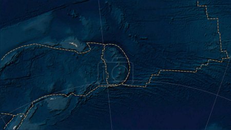 Téléchargez les photos : Plaque tectonique sandwich et limites des plaques adjacentes sur la carte satellite Blue Marble dans la projection cylindrique (oblique) Patterson - en image libre de droit